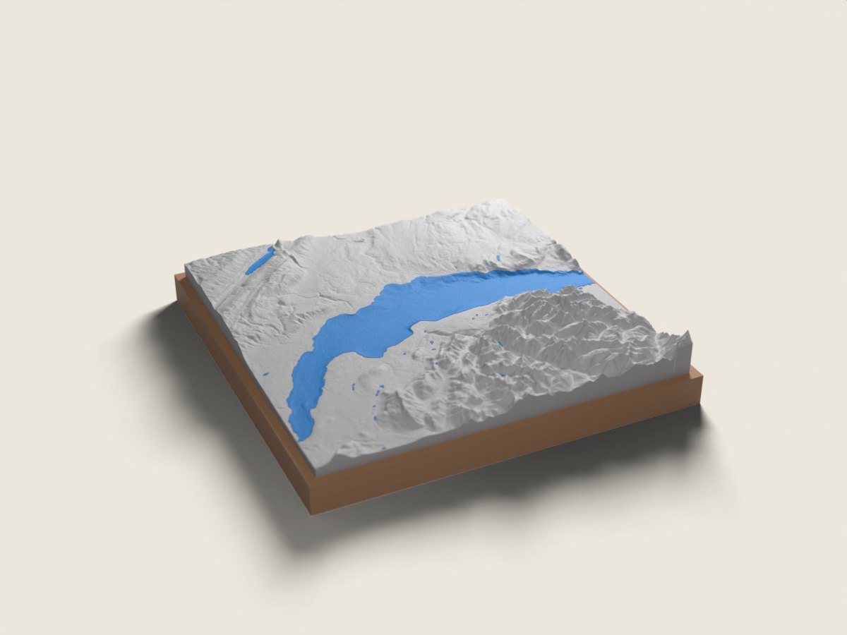 Modèle en relief : Le Léman